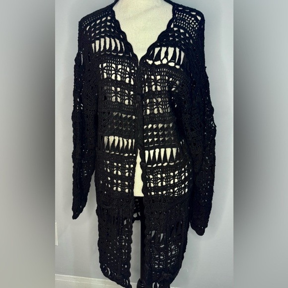 Vintage Bergdorf Goodman  Crocheted Cardigan women’s one size - Picture 1 of 6